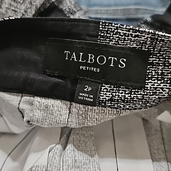 Talbots Black and White Buffalo Check Plaid Pleated Cotton Skirt Size 2 Petite - Picture 8 of 8